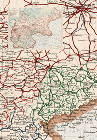 Karte: Die Eisenbahnen im Deutschen Reich 1914